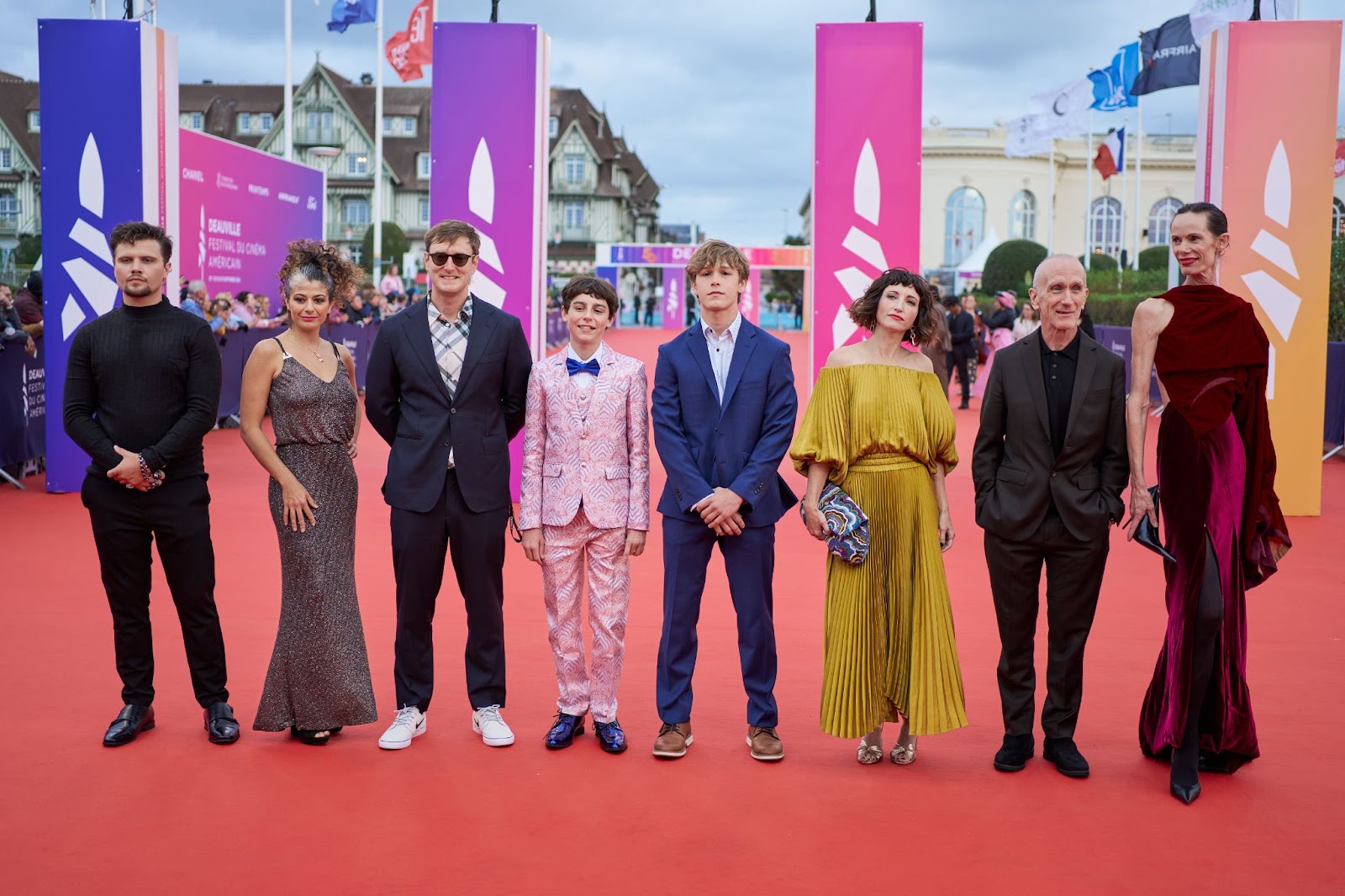 Hudson Meek and others at the premiere of "A Different Man" during the 50th Deauville American Film Festival on September 9, 2024, in France. | Source: Getty Images