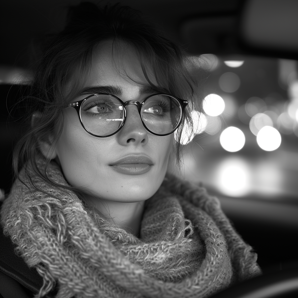 A woman sitting in a car | Source: Midjourney