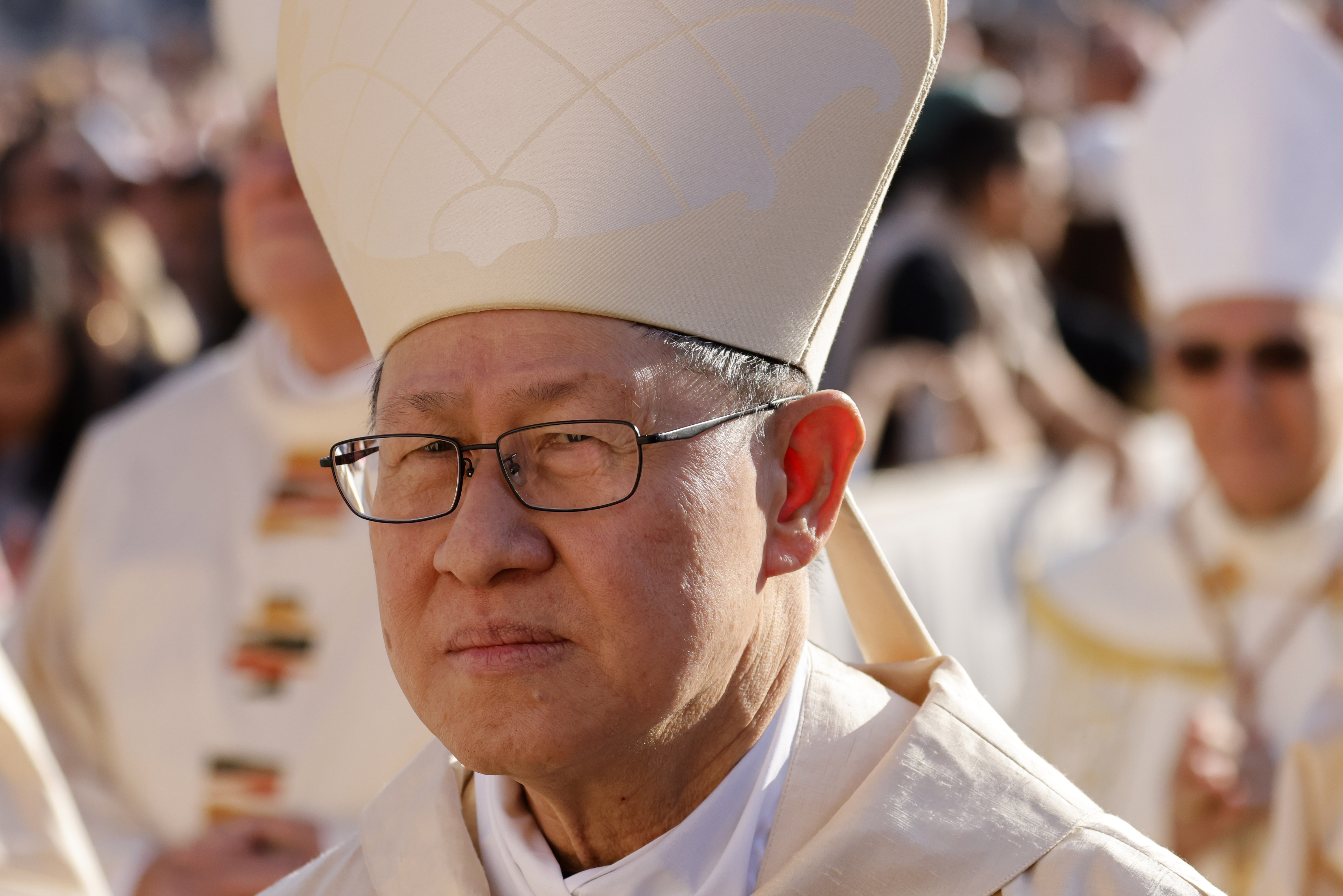 Cardinal Luis Antonio Gokim Tagle at a mass led by Pope Francis at the opening of the XVI General Assembly of the Synod of Bishops, at St. Peter's Square in Vatican City, Vatican, on October 4, 2023 | Source: Getty Images