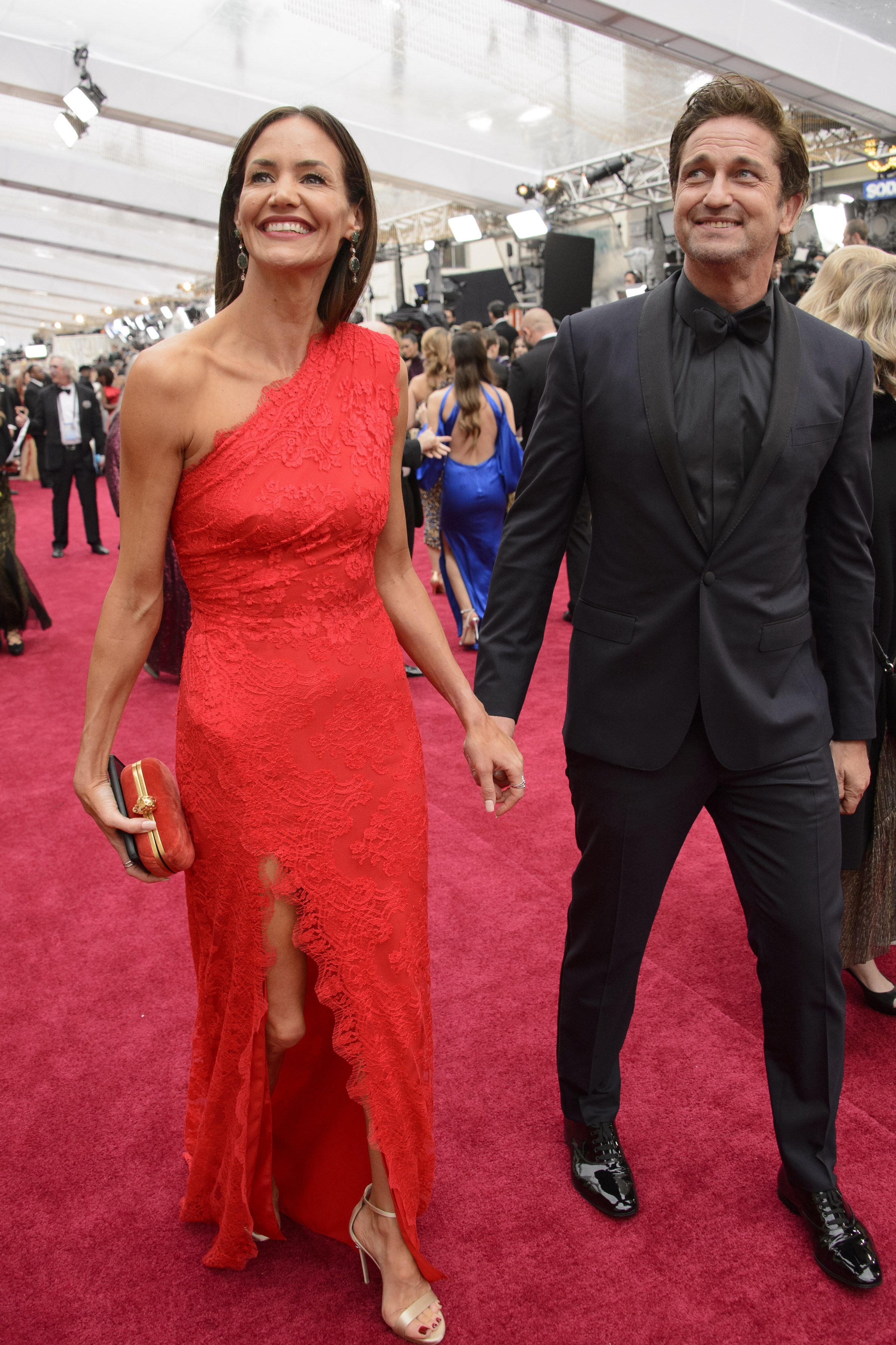 Morgan Brown and Gerard Butler at the ABC's Coverage Of The 92nd Annual Academy Awards. | Source: Getty Images