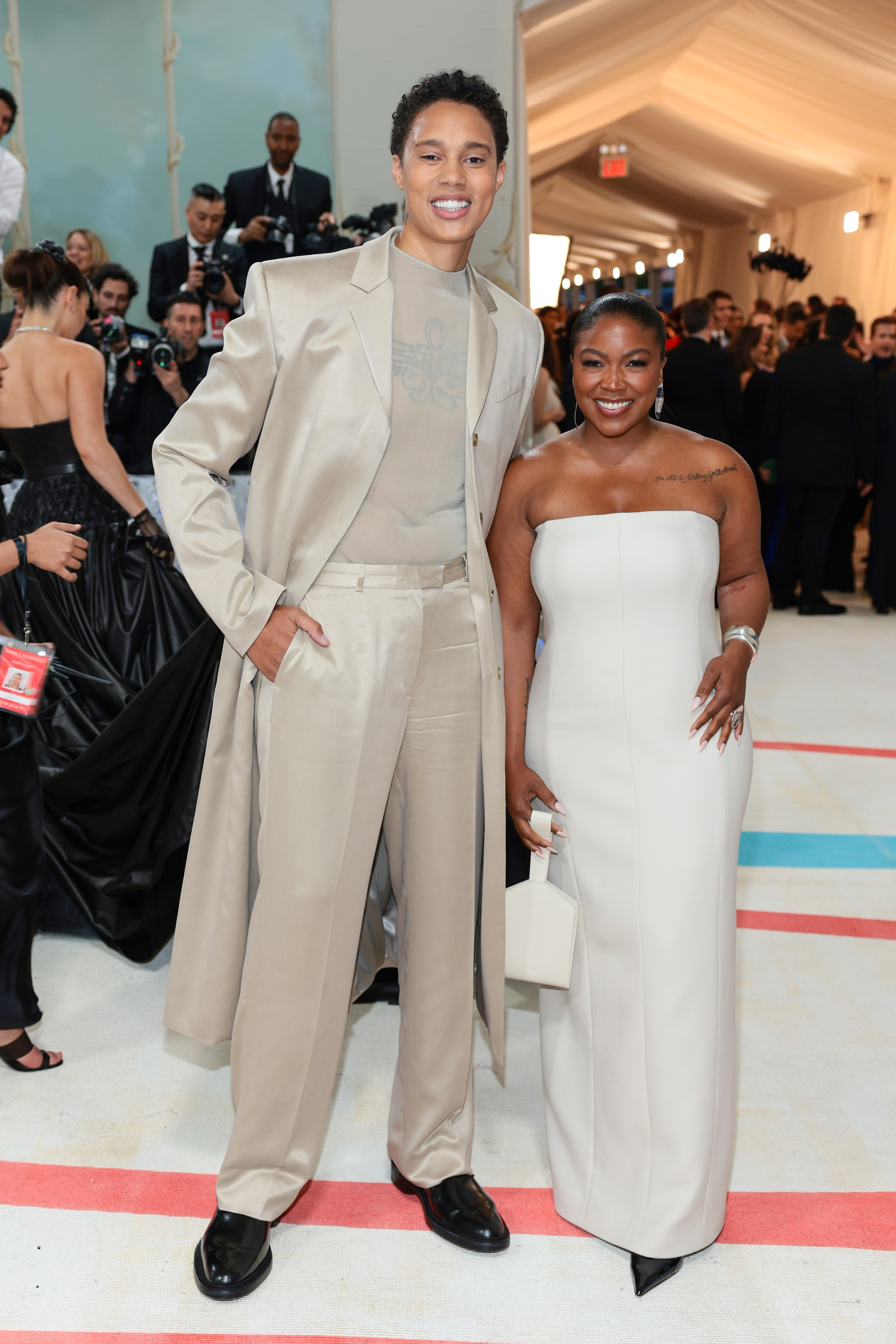 Brittney and Cherelle Griner attend The 2023 Met Gala Celebrating "Karl Lagerfeld: A Line Of Beauty" at The Metropolitan Museum of Art on May 1 in New York City. | Source: Getty Images