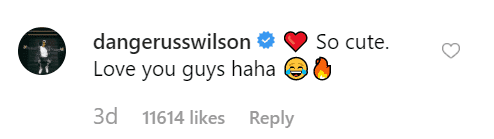 Wilson's comment on Ciara's post. | Source: Instagram/ciara