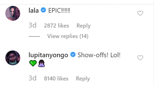 LaLa Anthony and Lupita Nyong'o comments on Ciara's post | Source: Instagram/ciara