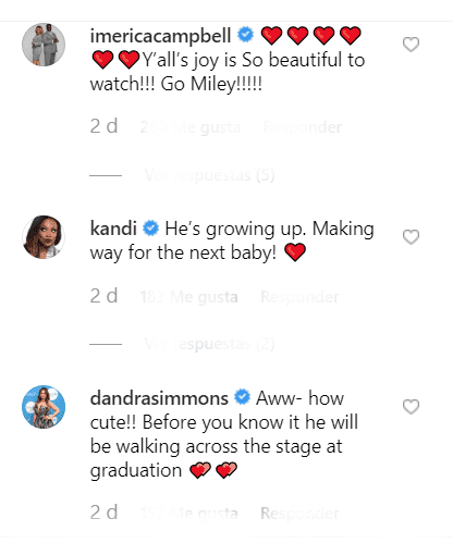 Erica Campbell, Kandi Burruss and D'Andra Simmons' comments on Eva's post. | Source: Instagram/evamarcille