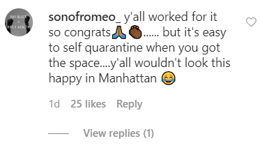 A fan commented on a Marjorie Harvey’s photo of her sitting with her husband Steve Harvey poolside outside their mansion | Source: Instagram.com/marjorie_harvey