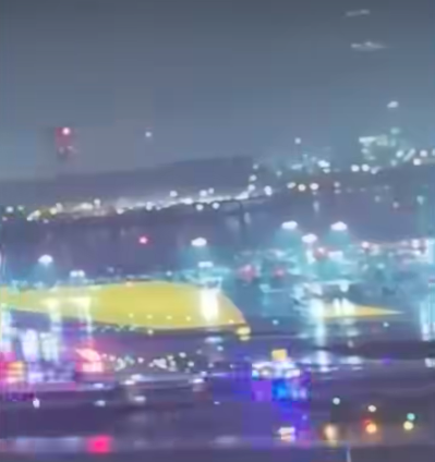 The plane seen hurtling toward the fire truck on the runway. | Source: Facebook/New York Post