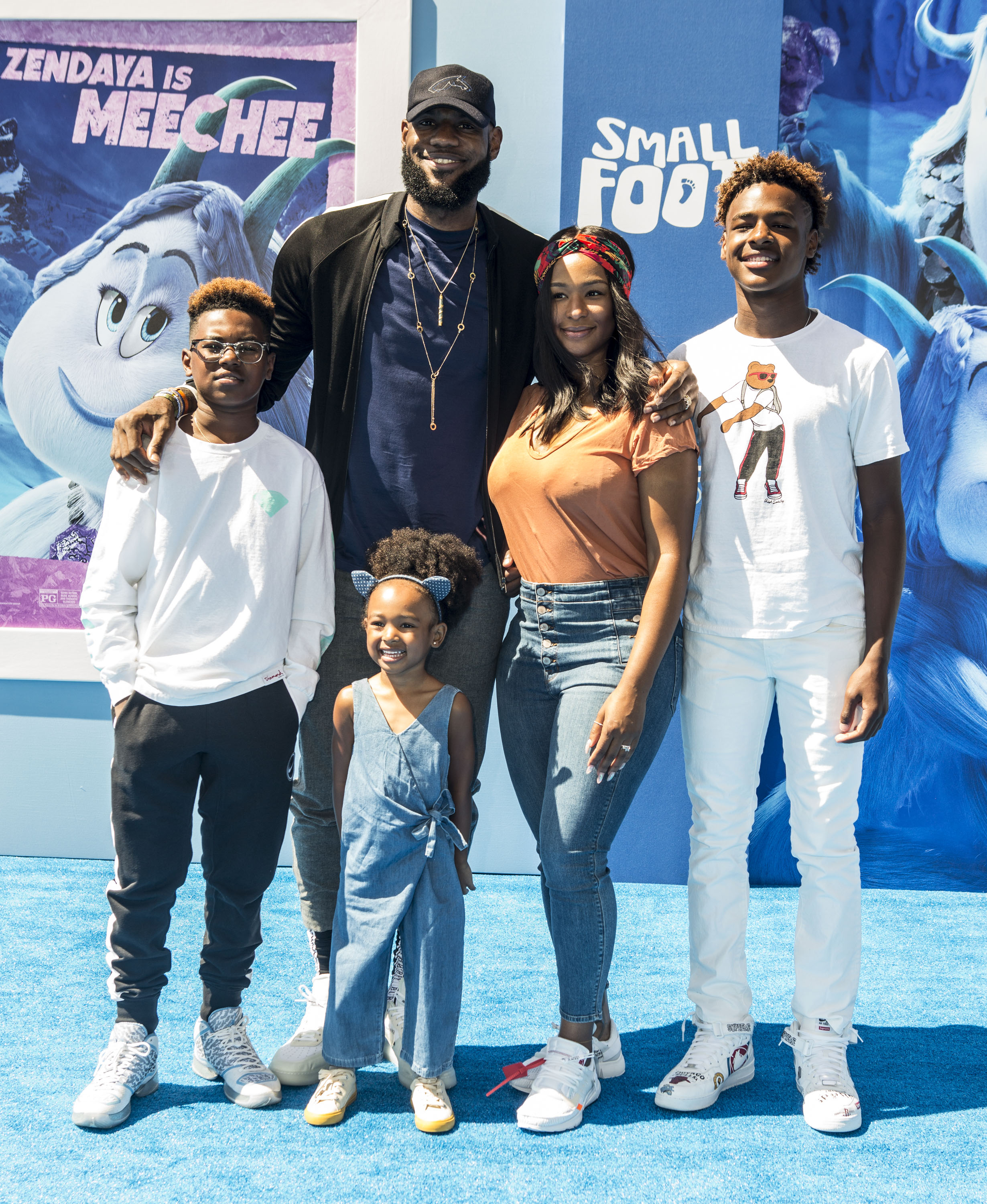 LeBron James and his family attend the Premiere Of Warner Bros. Pictures' "Smallfoot" at Regency Village Theatre on September 22, 2018, in Westwood, California | Source: Getty Images