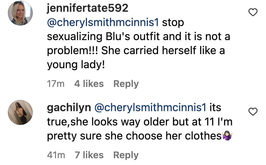 User comments on Blue Ivy's recent outfit dated November 2023 | Source: Instagram.com/enews