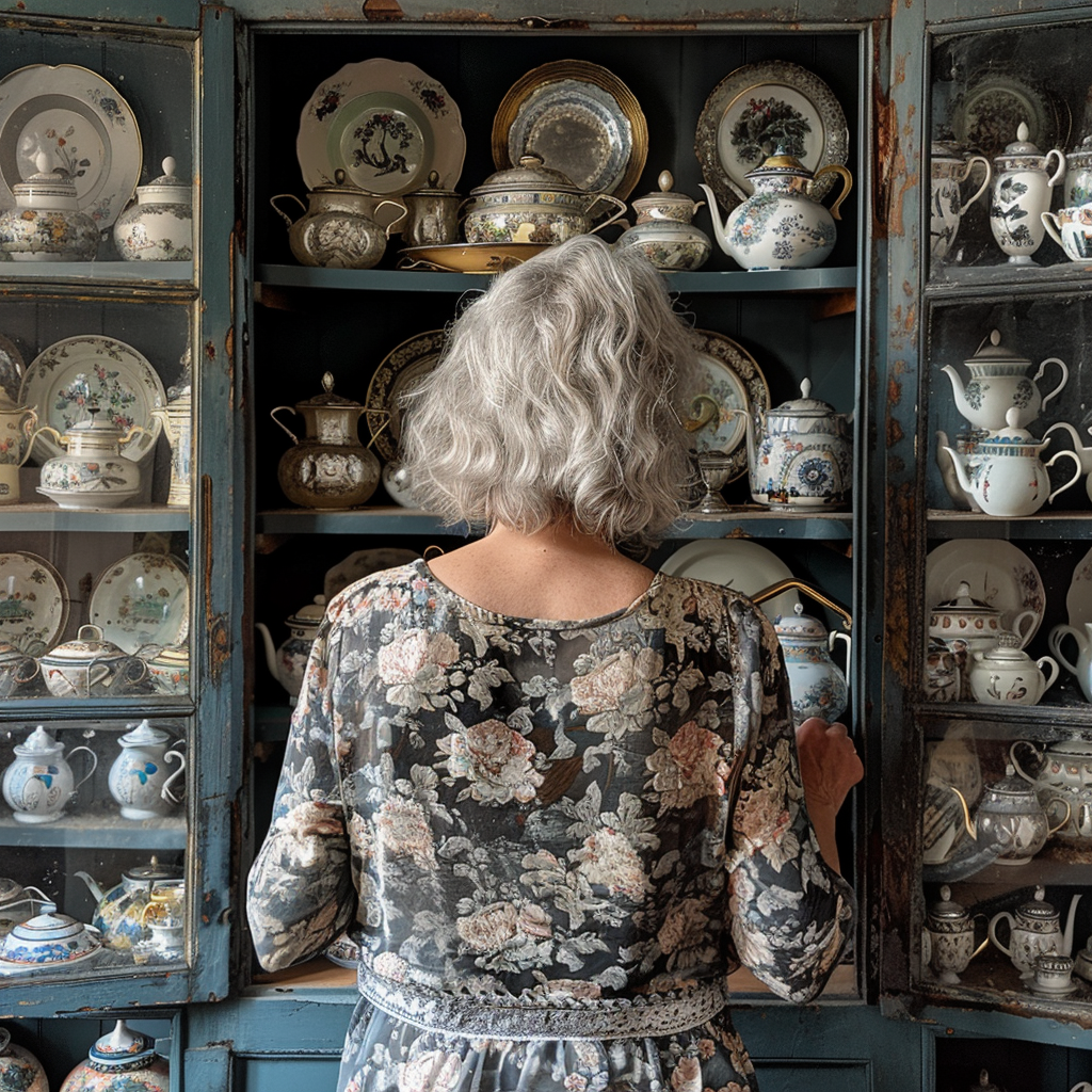 Tiffany's mother in law looking through the cupboard | Source: Midjourney