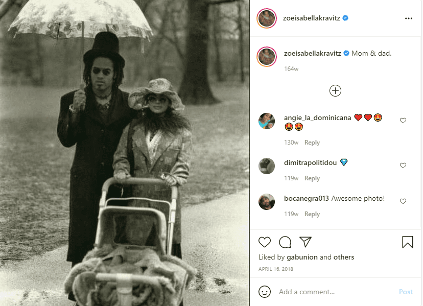 Lisa Bonet and Lenny Kravitz with their little daughter Zoe | Photo: Instagram/zoeisabellakravitz