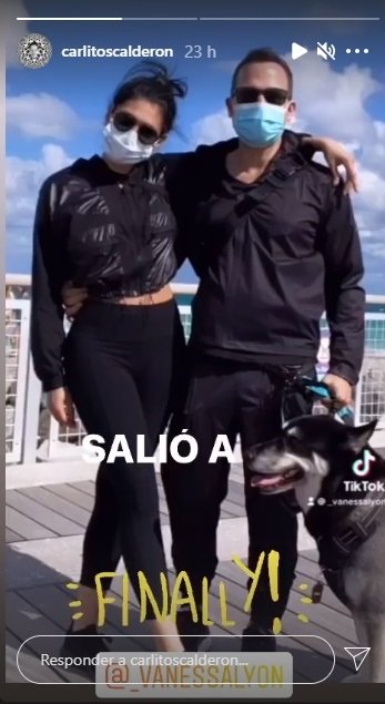 Carlos Calderón junto a Vanessa Lyon. | Foto: Captura de Instagram/carlitoscalderon
