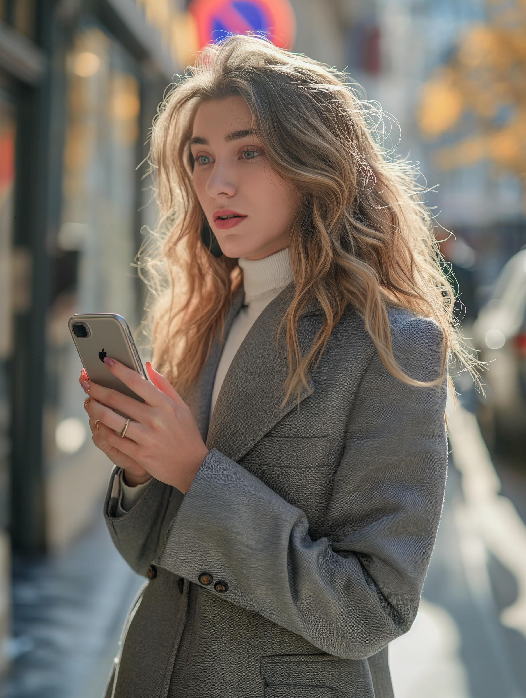 A woman holding a phone | Source: Midjourney