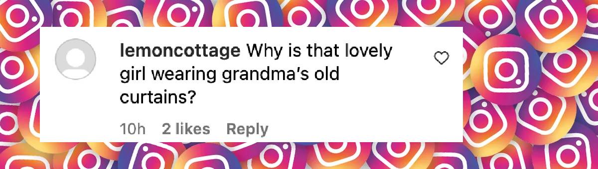 A user comment on Lucia Ponti, dated December 2, 2024 | Source: Instagram/hellomag