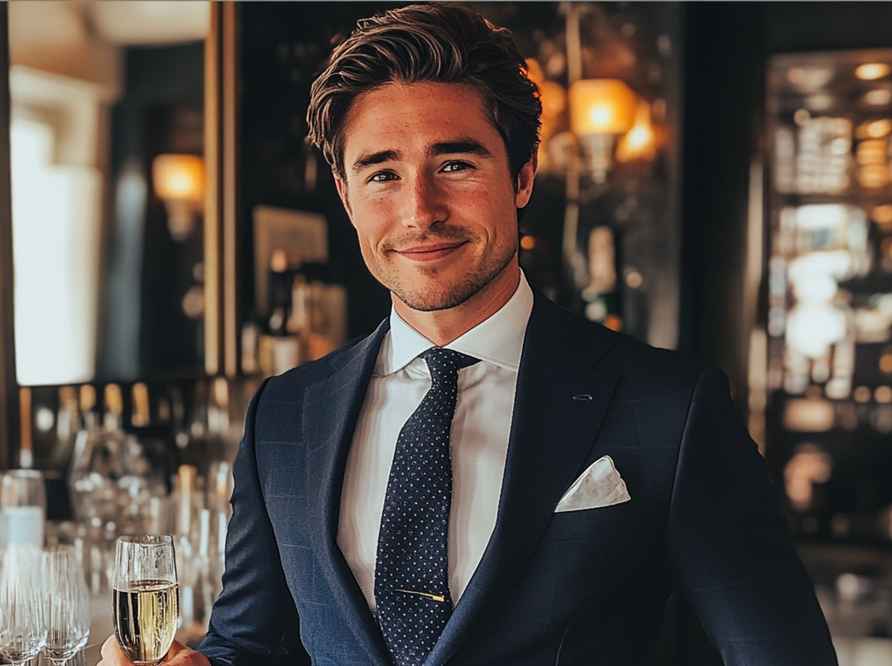 A smiling man standing at a bar | Source: Midjourney