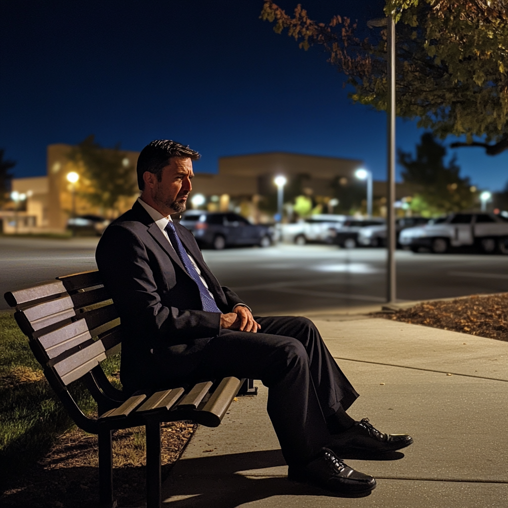 A man sitting on a bench | Source: Midjourney