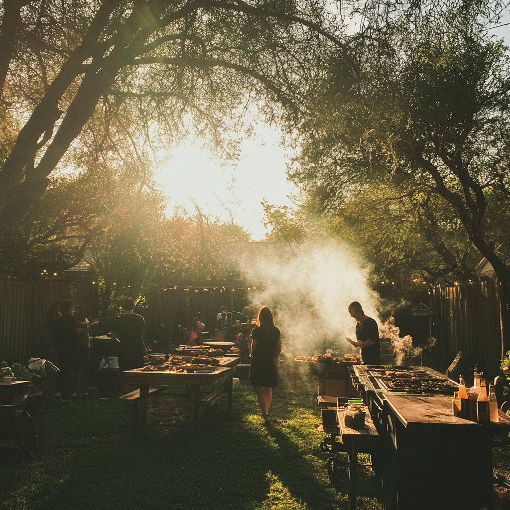 People in a backyard | Source: Midjourney