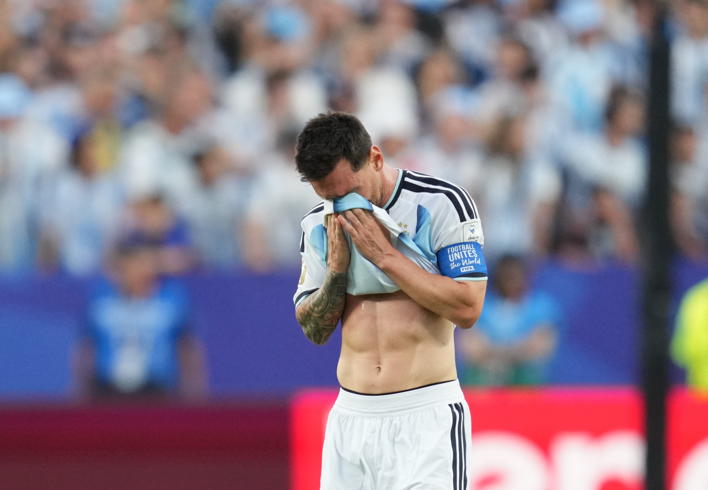 Lionel Messi scores and celebrates his team's first goal during Group J FIFA World Cup 2026 (Argentina vs. Algeria) at Kansas Stadium on June 16, 2026 in Kansas, United States. | Source: Getty Images