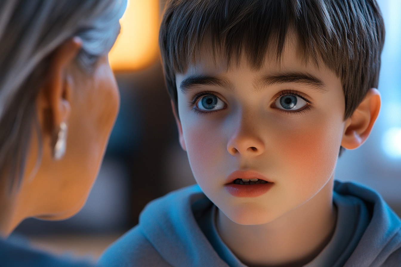 A boy talking to a woman | Source: Midjourney