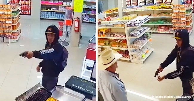 Armed robber pointing gun at man was taught good lesson