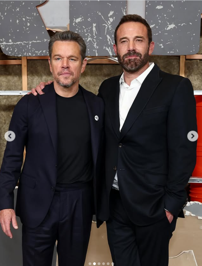 Ben Affleck and Matt Damon at the Netflix's "The Rip" premiere, from a post dated January 14, 2026. | Source: Instagram/justjared