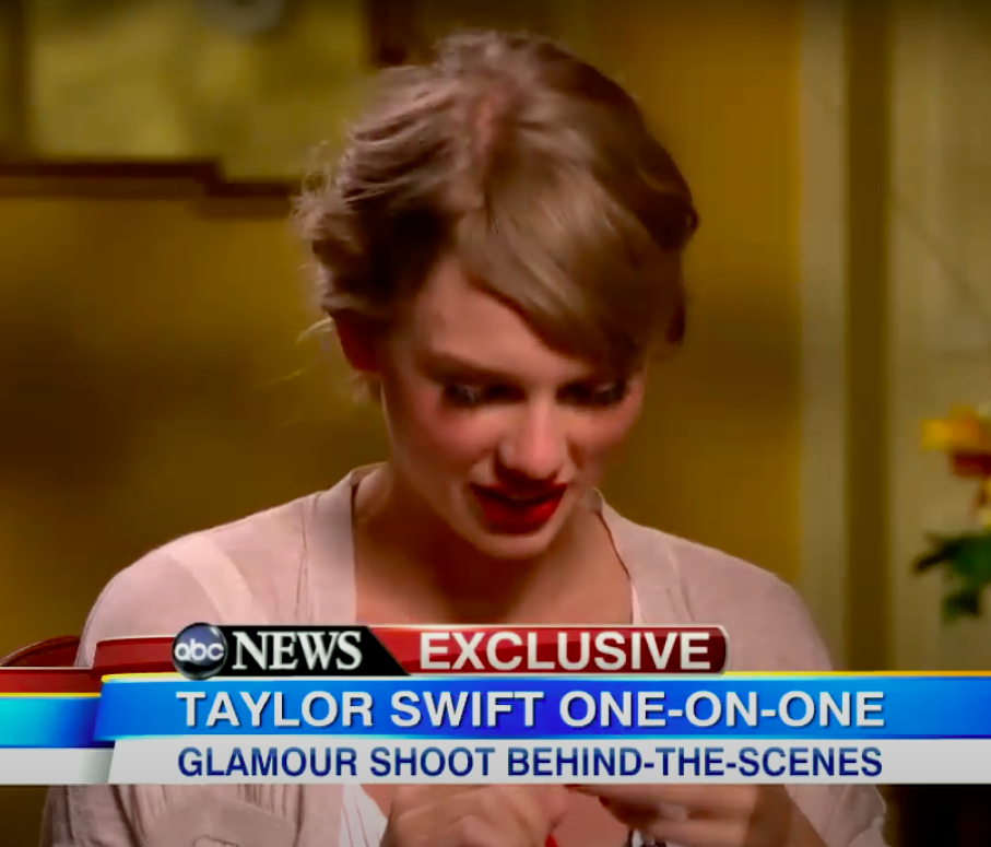 Taylor Swift after being asked about Conor Kennedy in a past interview, posted on October 1, 2012 | Source: YouTube/ABC News