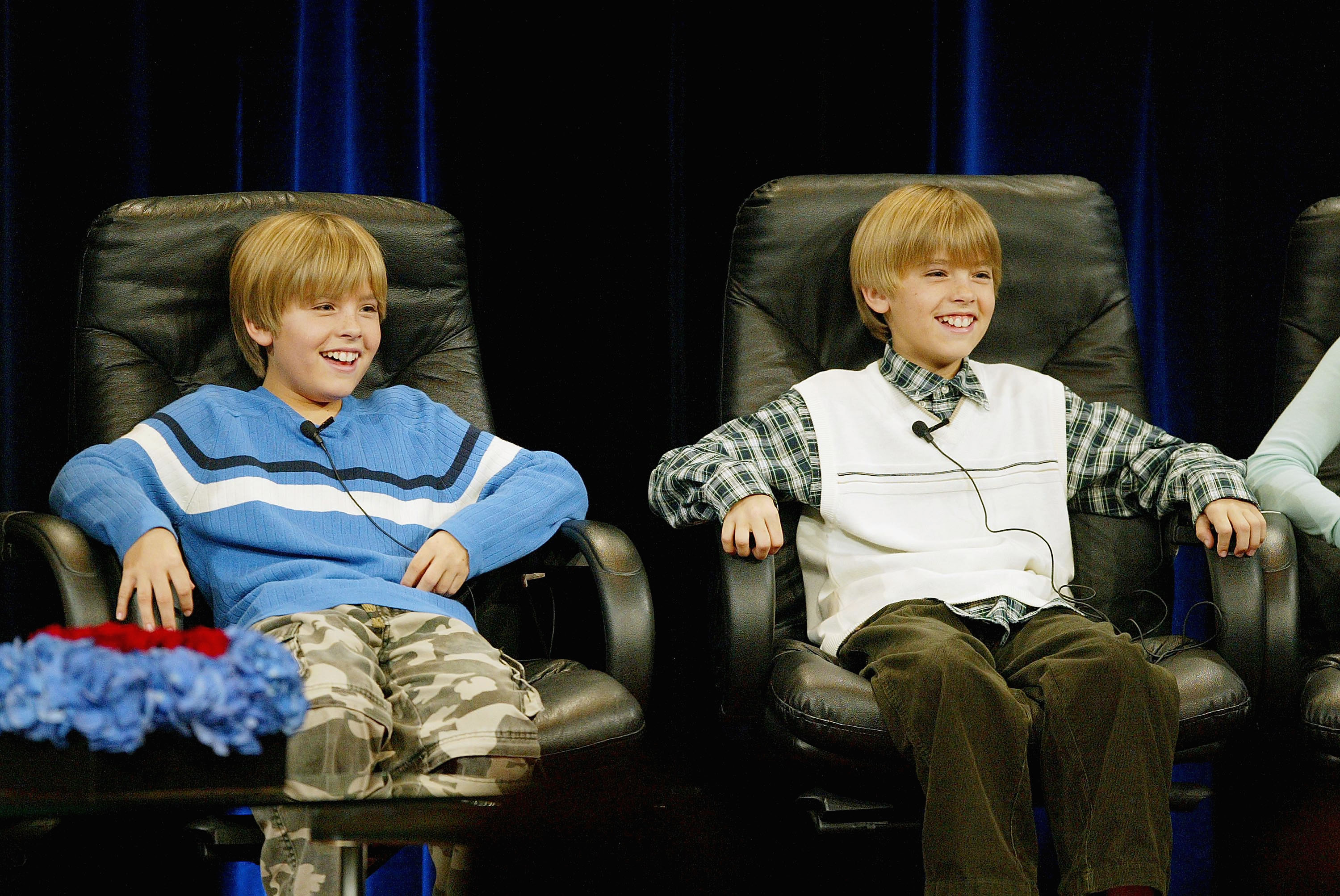 Dylan and Cole Sprouse during a panel discussion on January 12, 2005, in Universal City, California. | Source: Getty Images