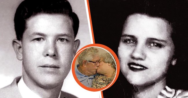 [Left] Ed Sellers as a teenager; [Right] Katie Smith as a teenager. [Inset] Ed Sellers and Katie Smith kissing in their old age. | Source: facebook.com/SteveDanielsWTVD. twitter.com/wfaa