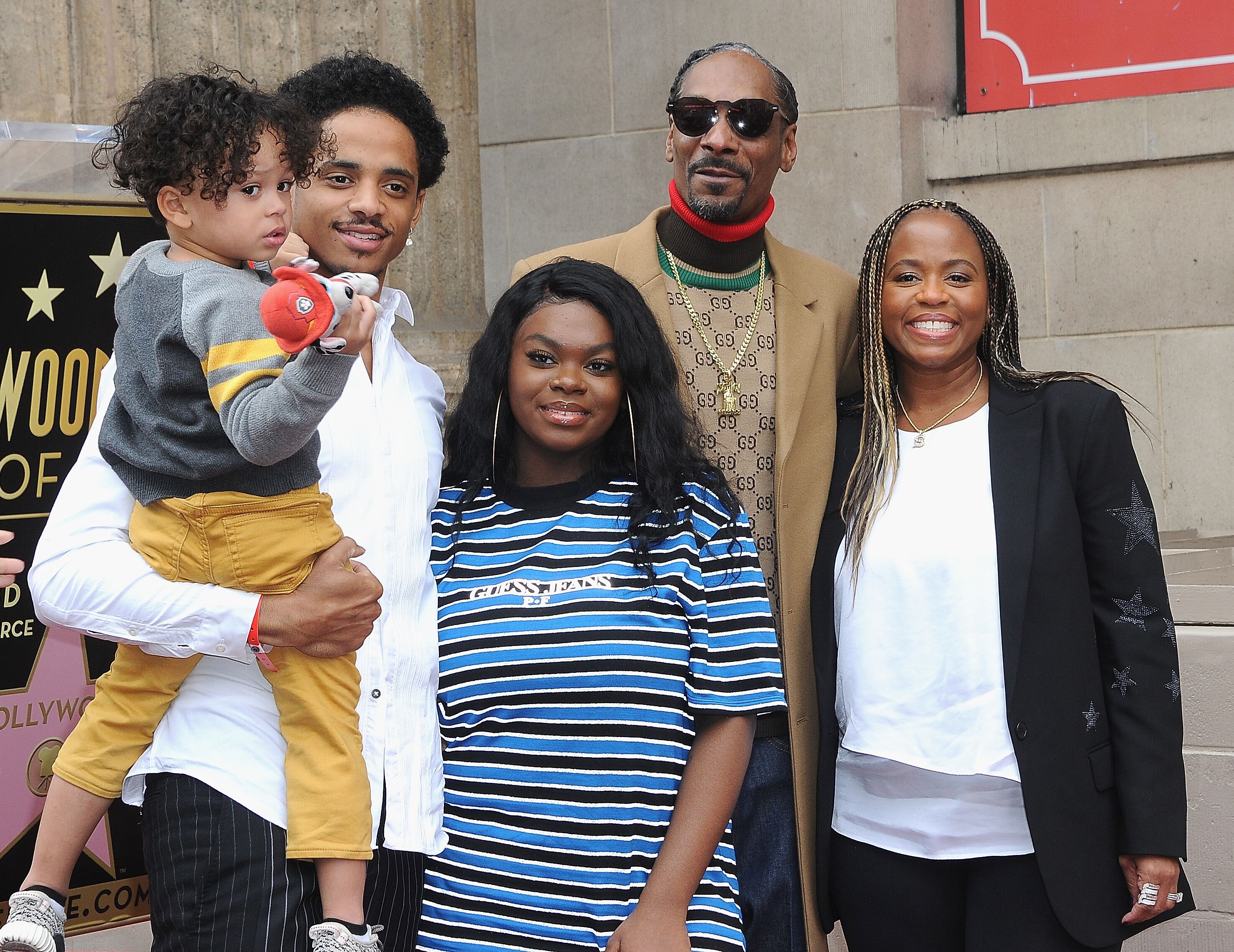 Snoop Dogg and his family on the Hollywood Walk of Fame/ Source: Getty Images
