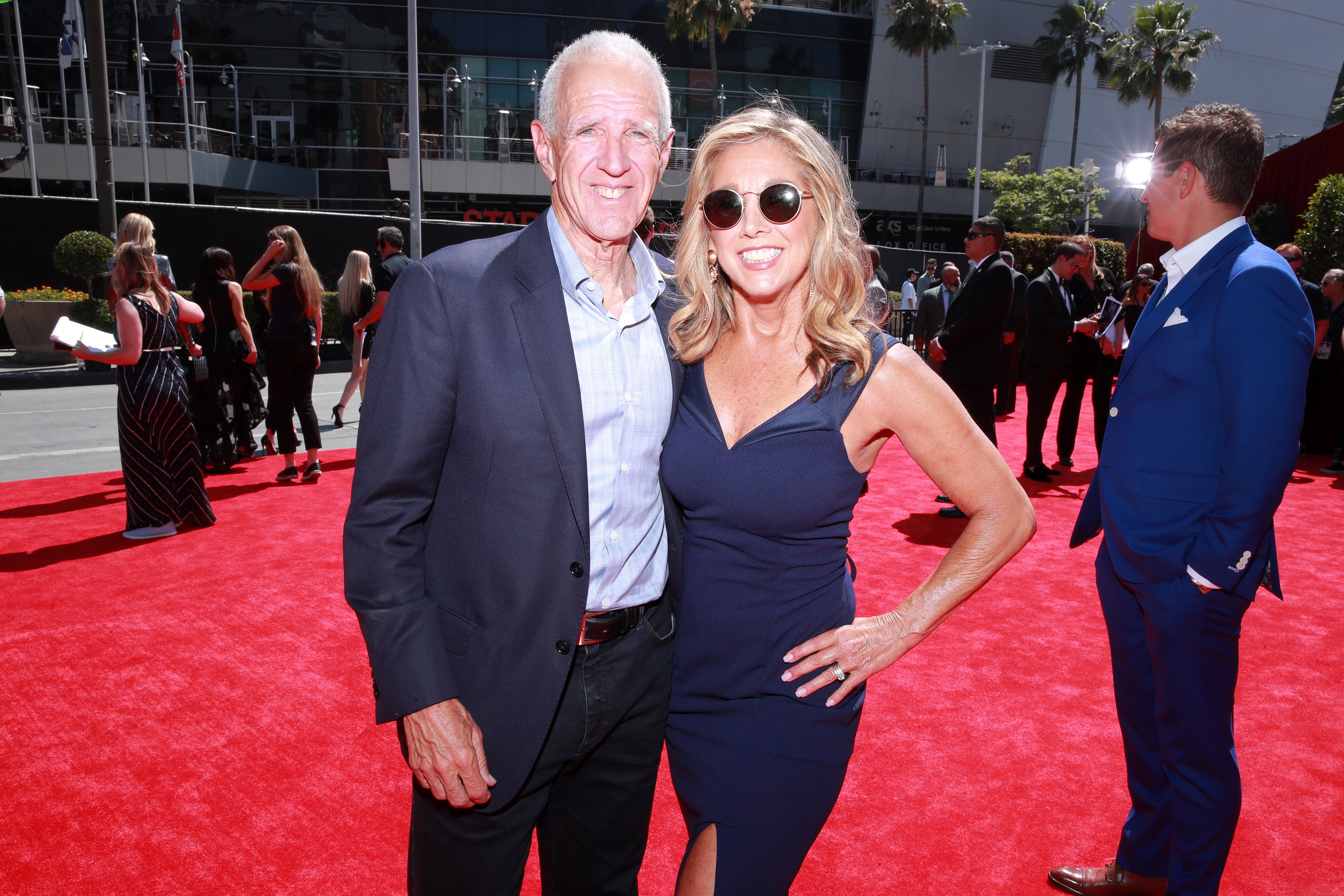 Jeff Austin and Denise Austin pose on the red carpet at The 2019 ESPYs at Microsoft Theater on July 10, 2019, in Los Angeles, California | Source: Source: Getty Images