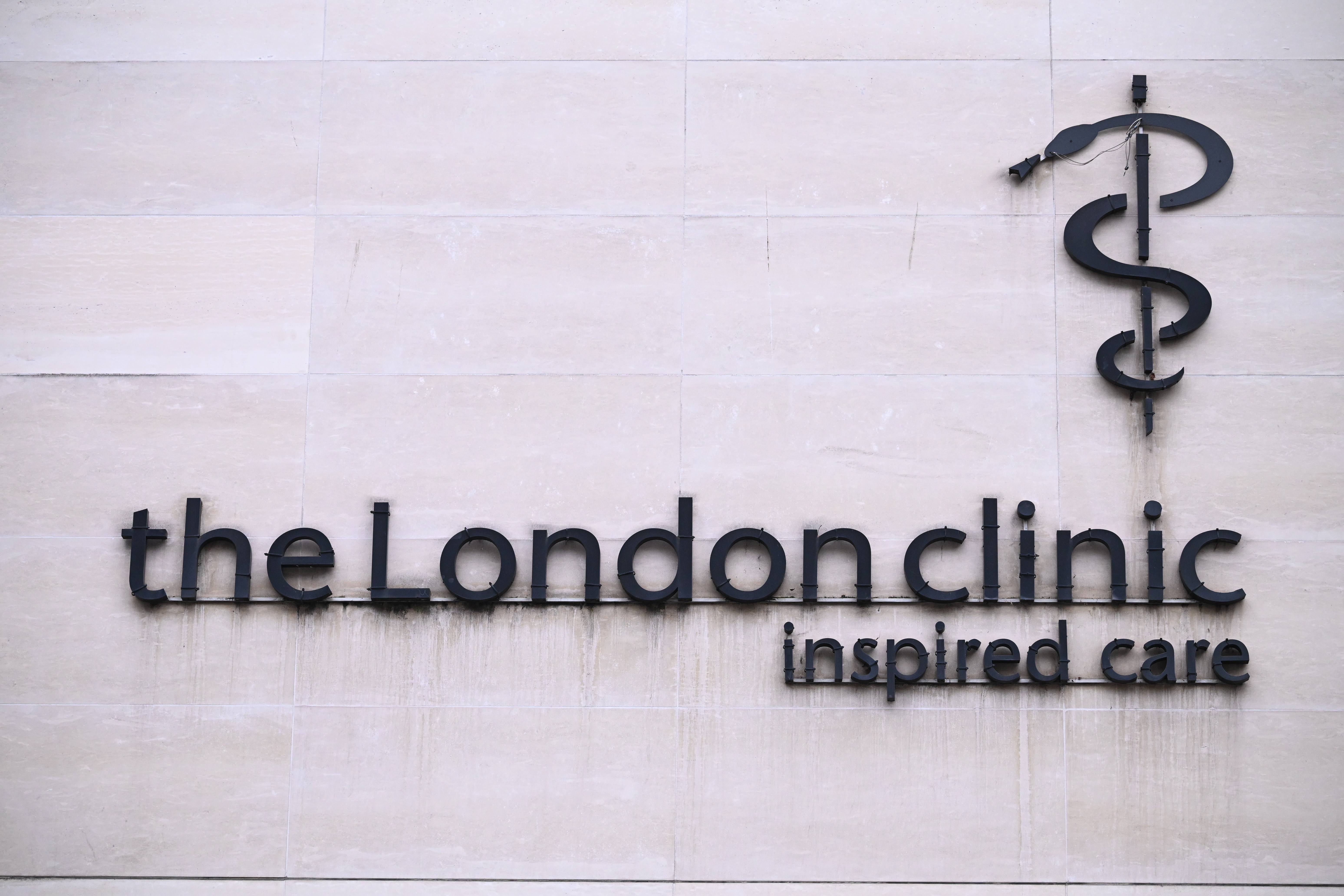 The London Clinic's sign on the front of its building in London, England on January 17, 2024 | Source: Getty Images