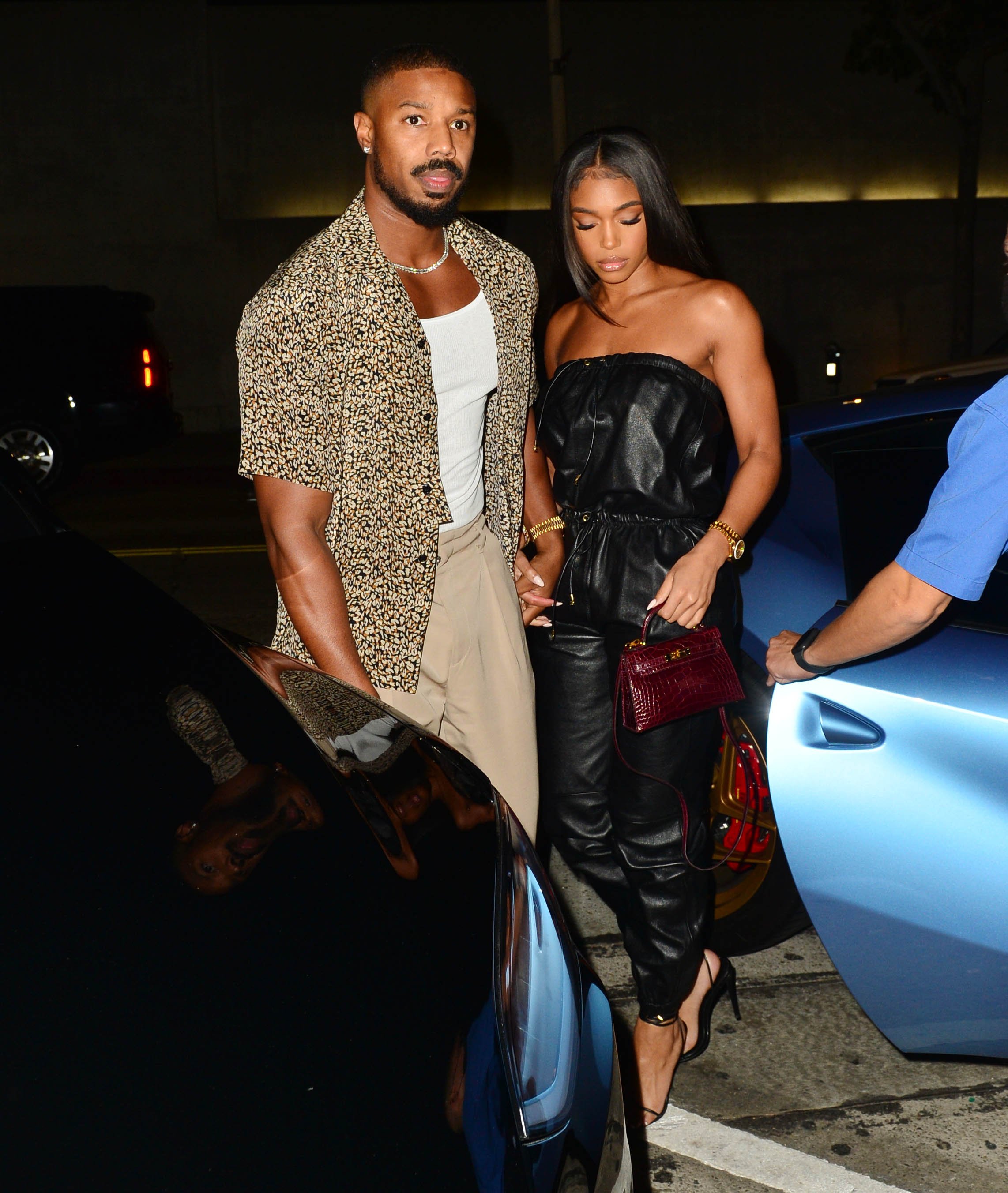 Michael B Jordan and Lori Harvey are seen on August 20, 2021 in Los Angeles, California. | Source: Getty Images