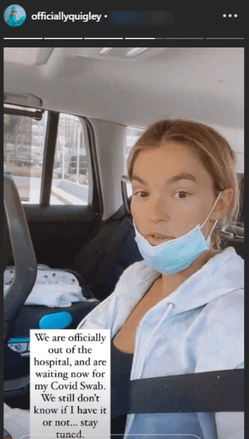 Casey Goode in a car with her son Max while she gives an update about her health status. | Photo: Instagram/officiallyquigley