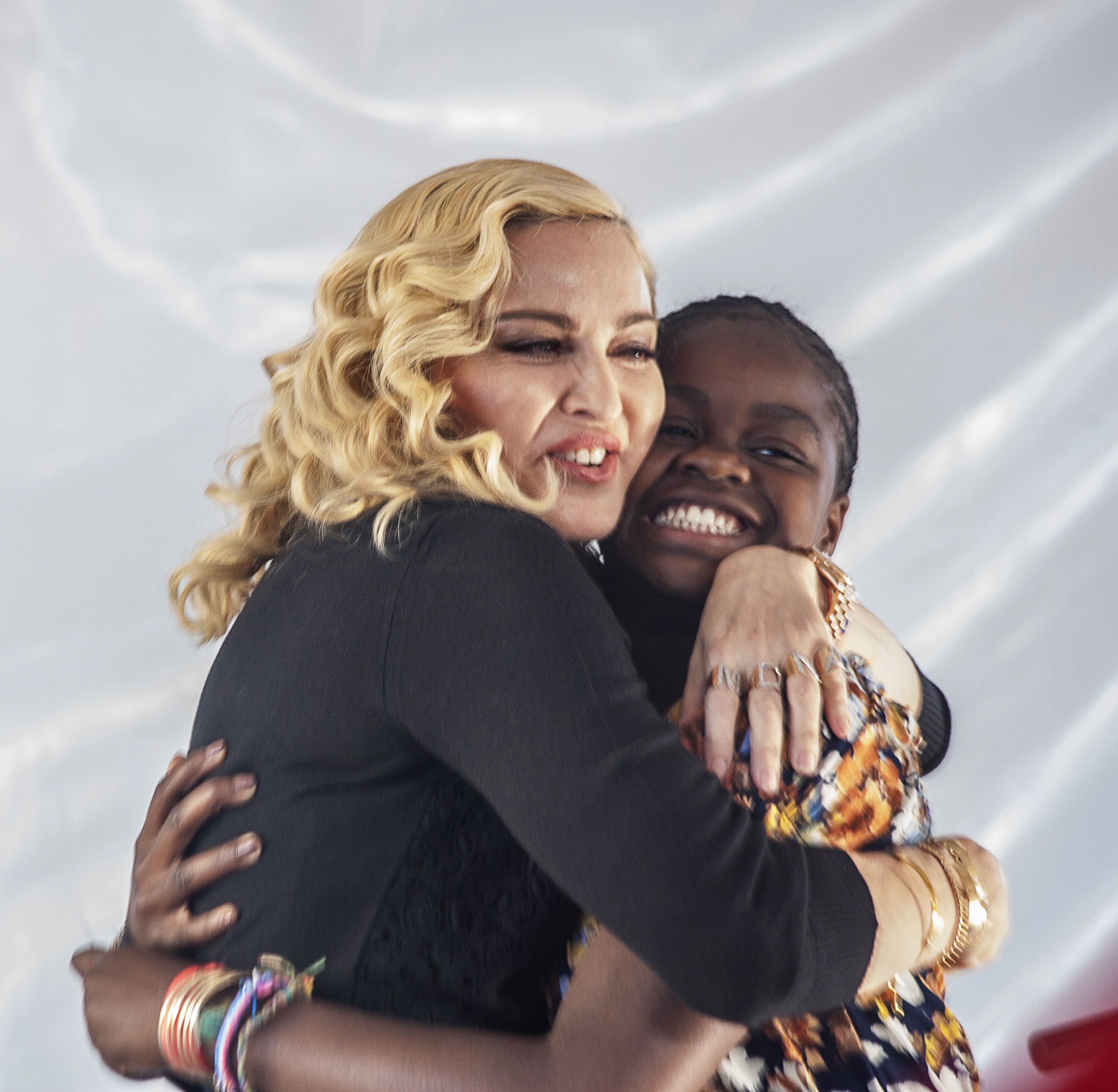 Singer Madonna pictured hugging her daughter Mercy James at Queen Elizabeth Central Hospital on July 11, 2017 in Blantyre, Malawi | Source: Getty Images