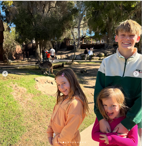 Luca Cruz and his sisters Banks Violet and Mae James Bair, from a post dated March 20, 2025 | Source: Instagram/hilaryduff