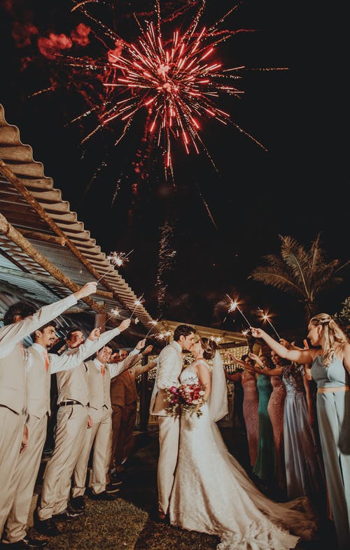 Wedding with fireworks | Source: Pexels