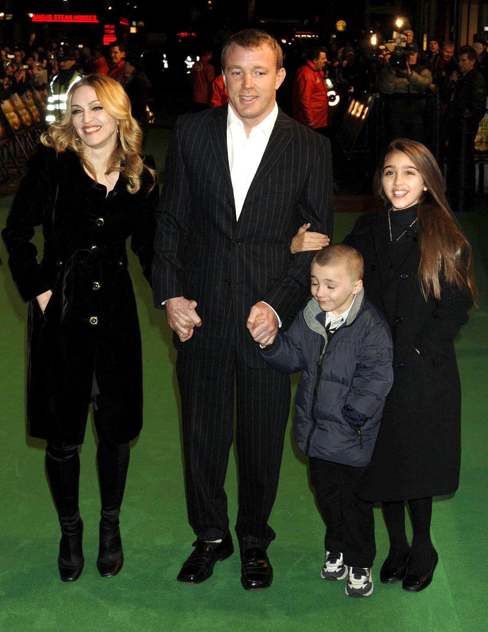 Madonna, Guy Ritchie, Rocco and Lola in London on January 25, 2007 | Source: Getty Images