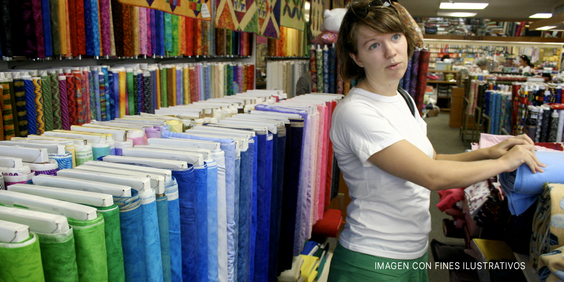 A woman in a material store | Source: Flickr