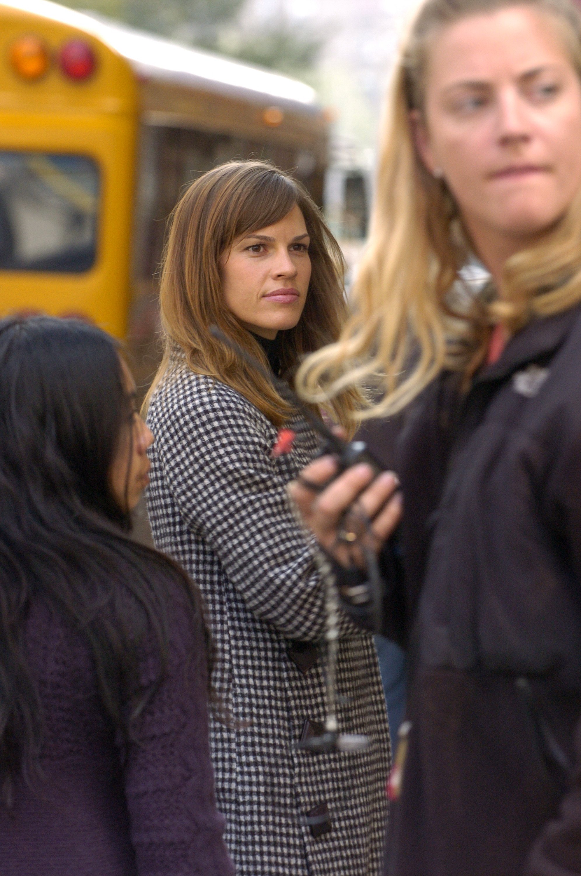 Hilary Swank on the set of the 2006 film "P.S., I Love You" at the intersection of Broome and Orchard Streets in New York City | Source: Getty Images