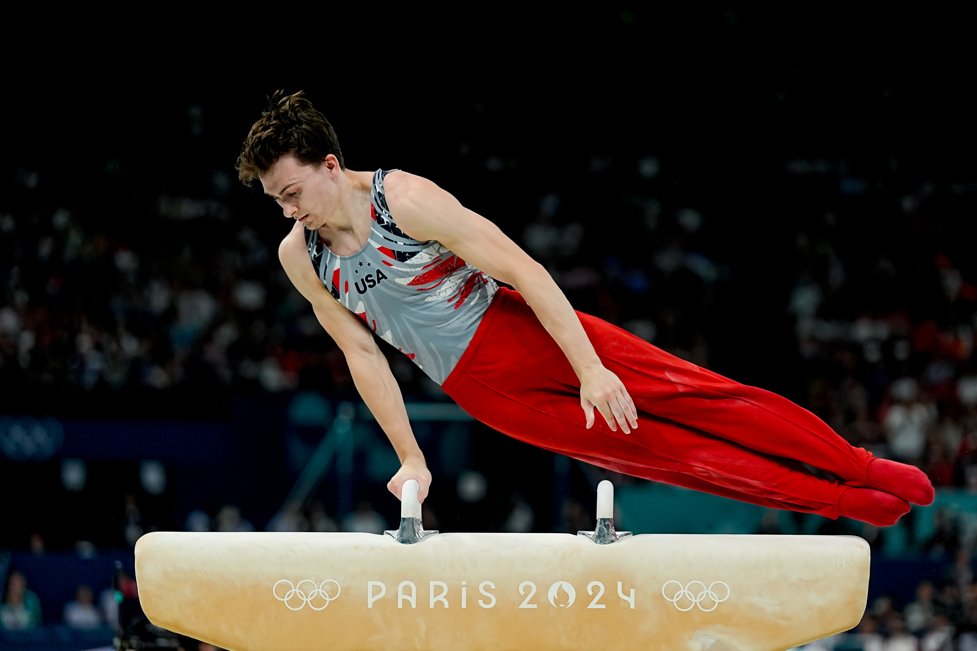 Stephen Nedoroscik performs on July 29, 2024 | Source: Getty Images