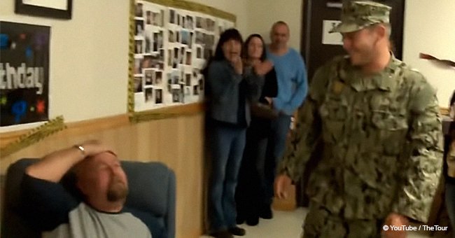 Sailor son gives his father an awesome surprise on 50th birthday