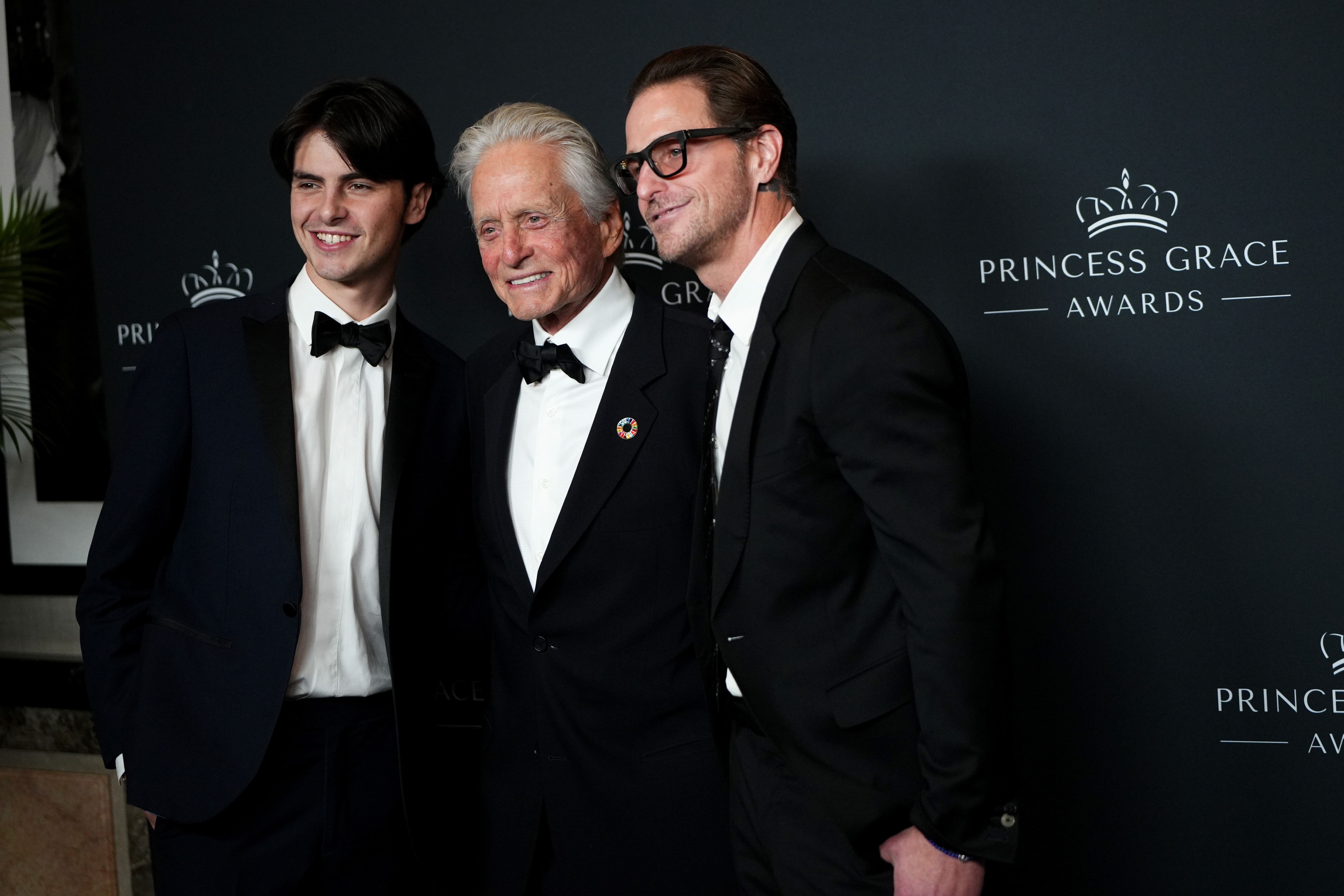 Dylan Douglas, Michael Douglas and Cameron Douglas attend the Princess Grace Awards 40th Anniversary Gala on October 23, 2024, in New York City. | Source: Getty Images