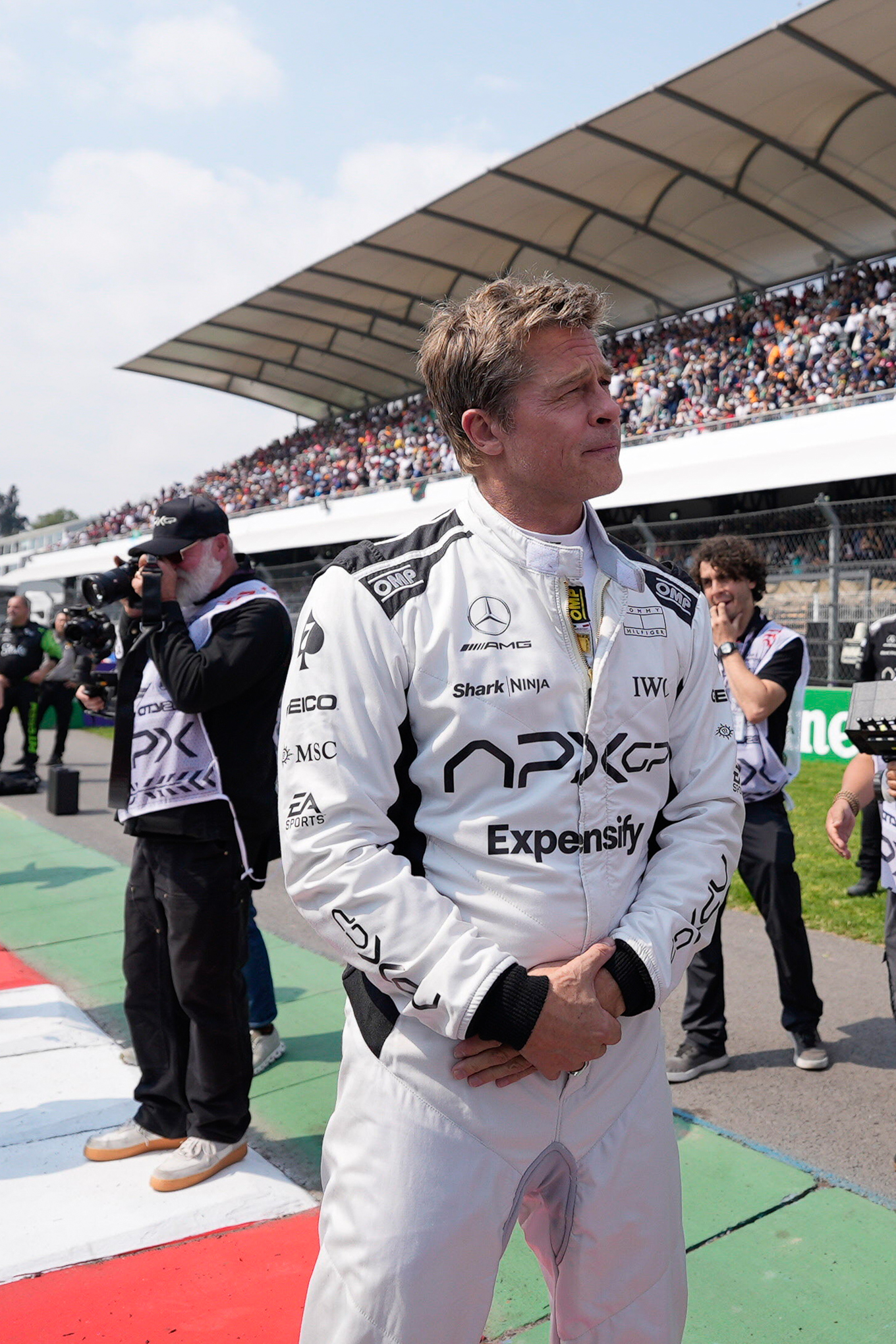 Brad Pitt at the Mexico City Grand Prix qualifying event at the Autodromo Hnos | Source: Getty Images