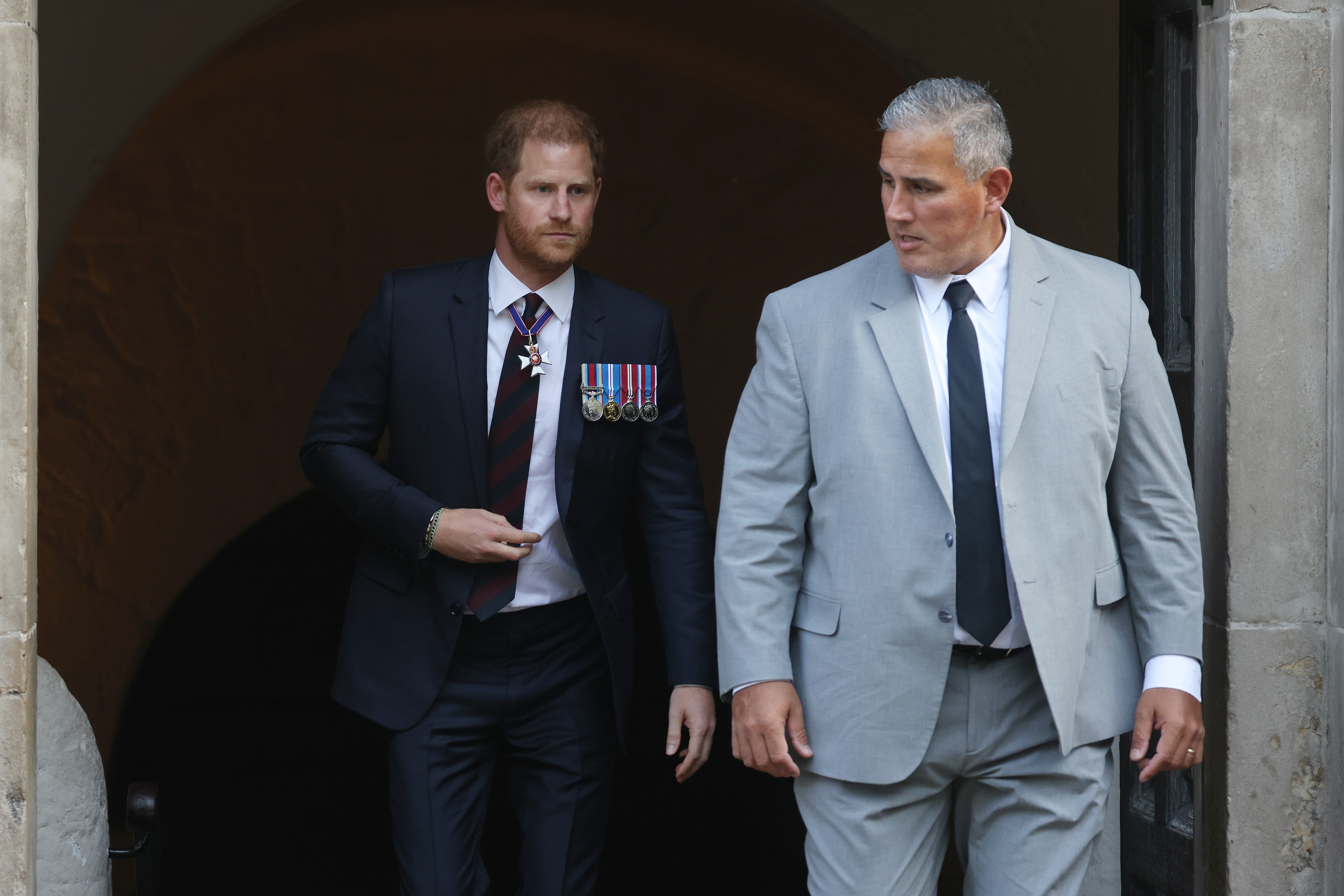 Prince Harry departs The Invictus Games Foundation 10th Anniversary Service at St Paul's Cathedral on May 8, 2024 in London, England. | Source: Getty Images