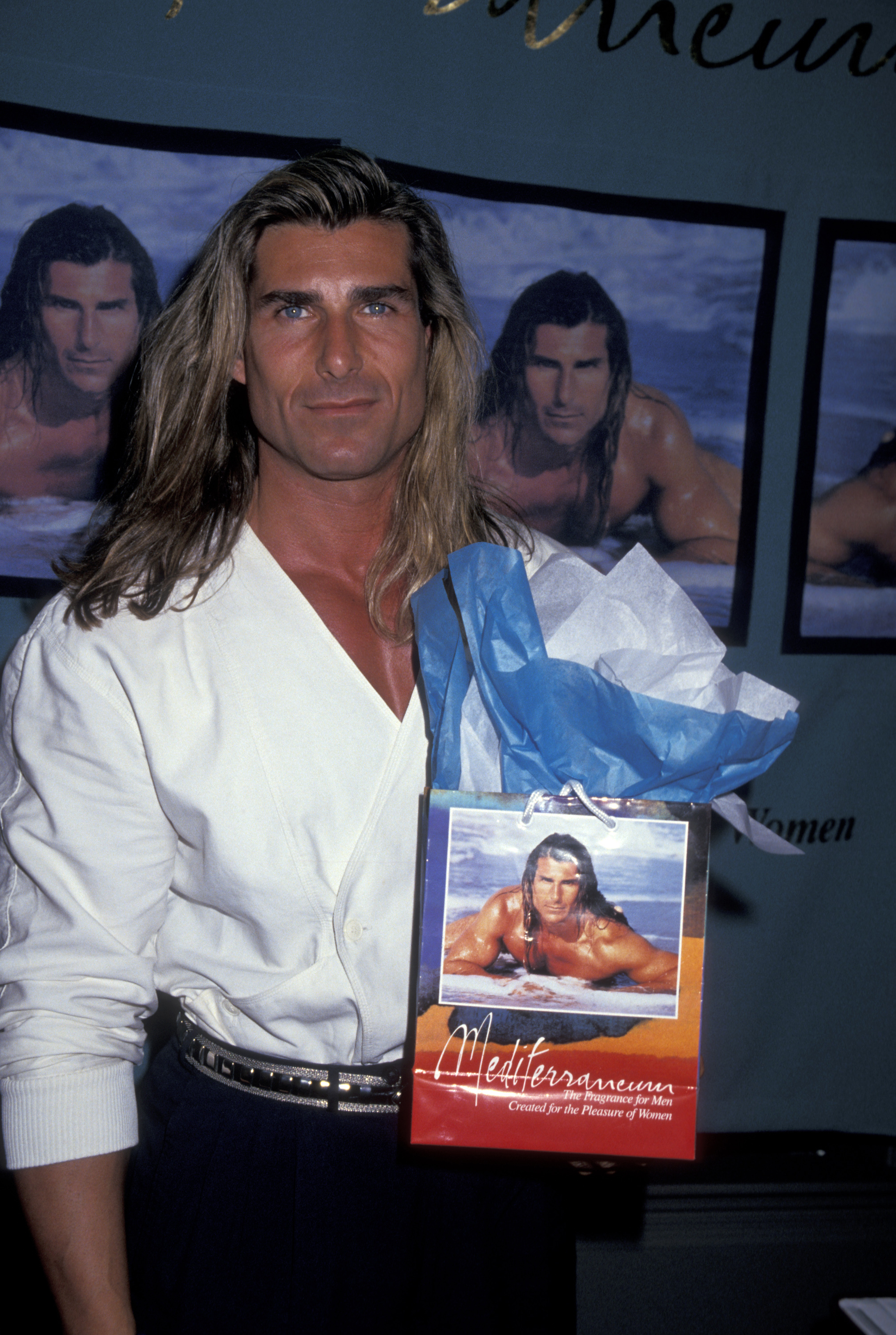 The model attends the launch party for Fabio Mediterraneum on October 6, 1993 | Source: Getty Images