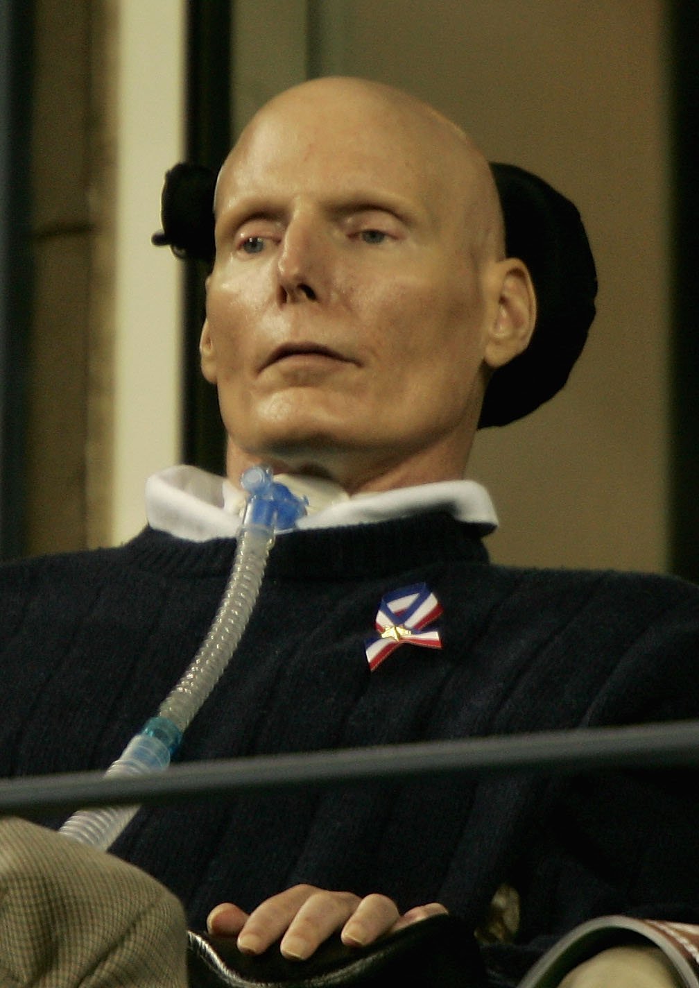 Christopher Reeve during the women's final match in the US Open on September 11, 2004 at the USTA National Tennis Center in Flushing Meadows Corona Park, New York | Source: Getty Images