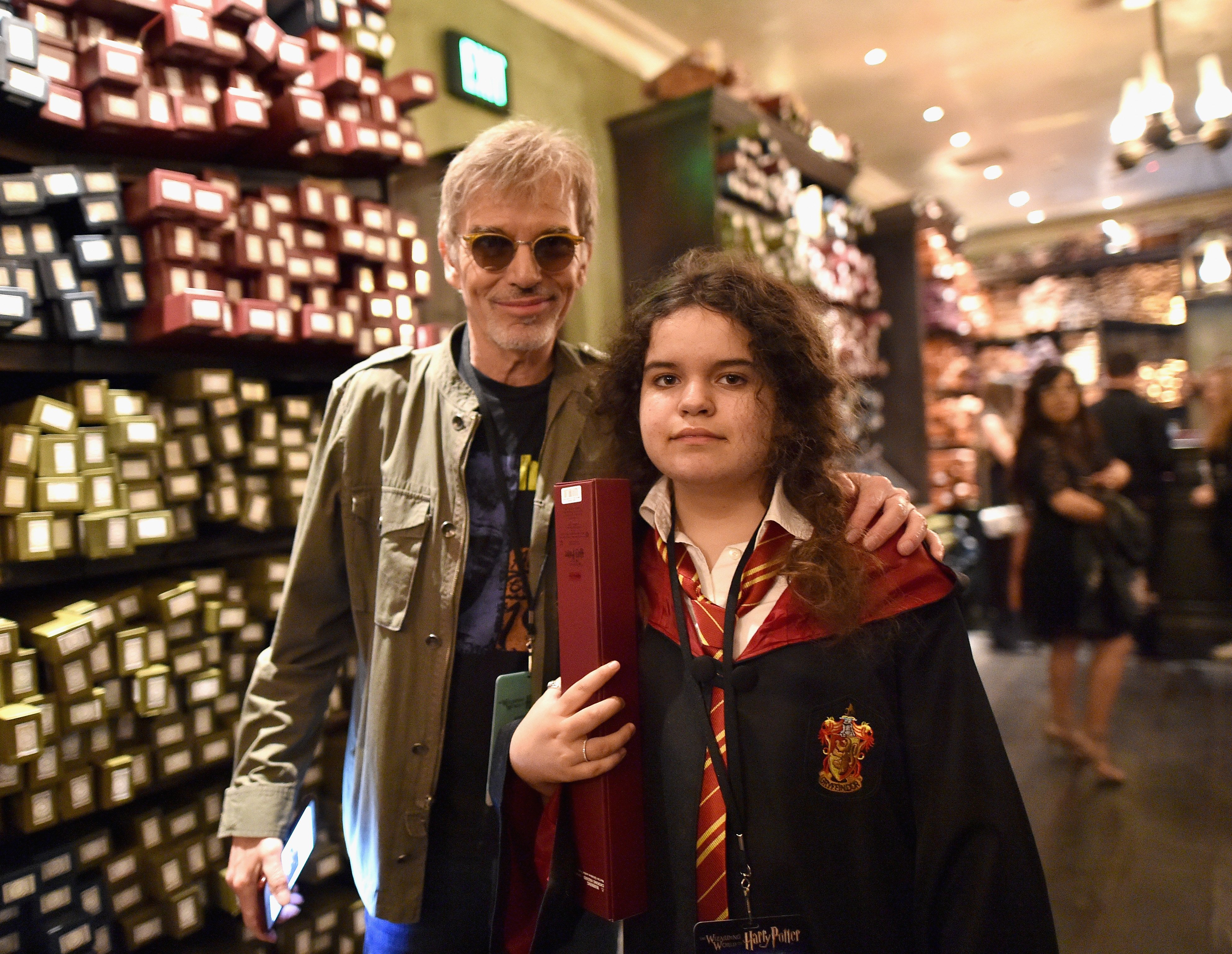Actor Billy Bob Thornton and Bella Thornton during the "Wizarding World of Harry Potter" opening at Universal Studios in Hollywood on April 5, 2016. | Source: Getty Images