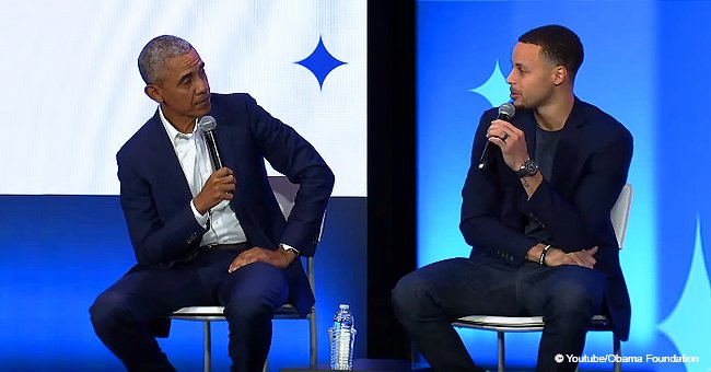 Barack Obama and Stephen Curry talk to minority boys during 5th anniversary of My Brother’s Keeper event