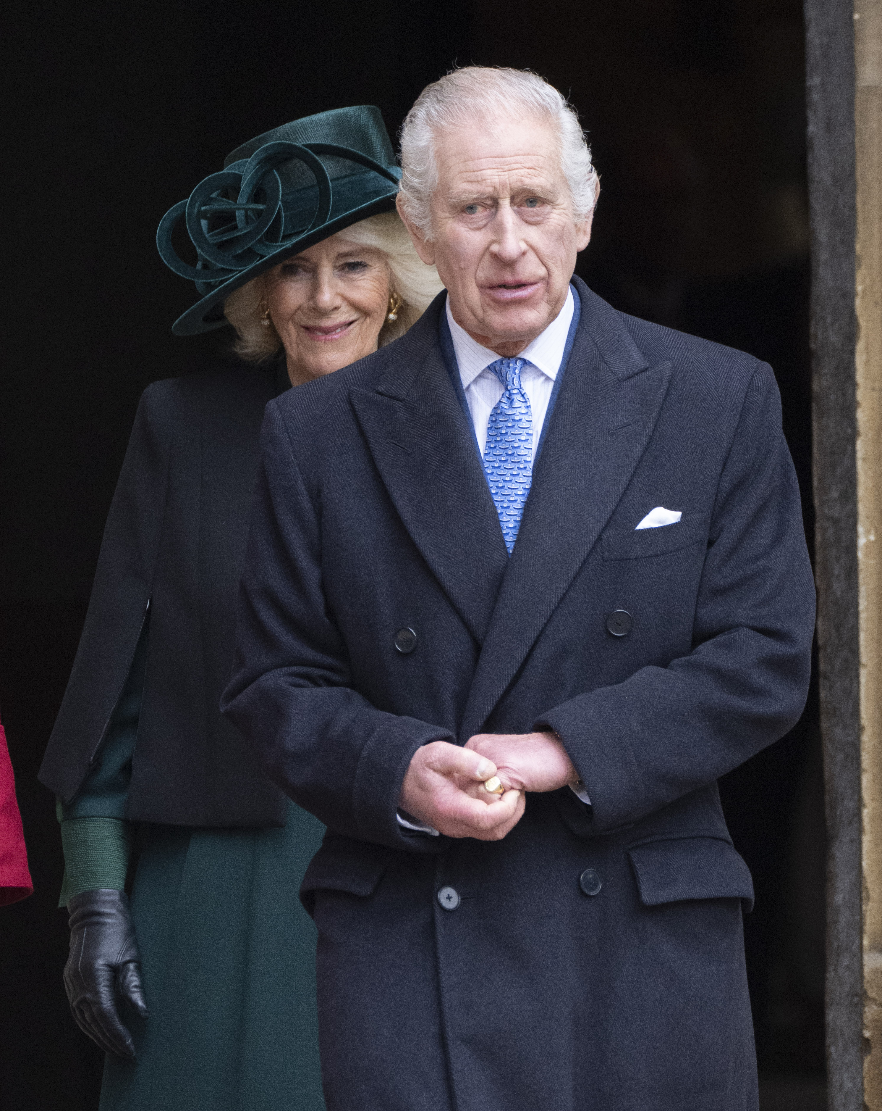 King Charles and Queen Camilla attending the Easter Matins Service at St. George's Chapel in Windsor on March 31, 2024 | Source: Getty Images