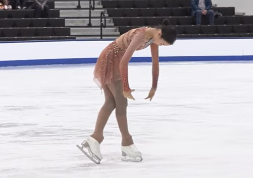 Jinna Han performs during the Novice Women Free Skate at the 2025 Eastern Sectional Singles Final, dated November 2017, 2024 | Source: YouTube/@USFigureSkating