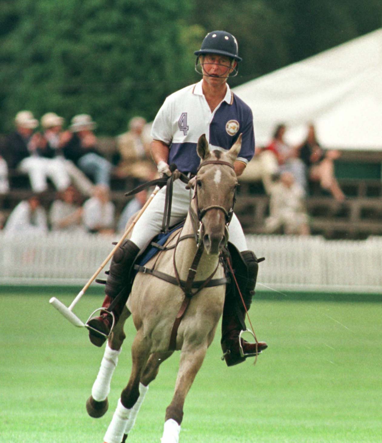 Prince Charles playing for Cirencester Park as they beat Foxcote in the Thomas Goode Centenary Cup at Cirencester Park Polo Club on July 6, 1997 | Source: Getty Images
